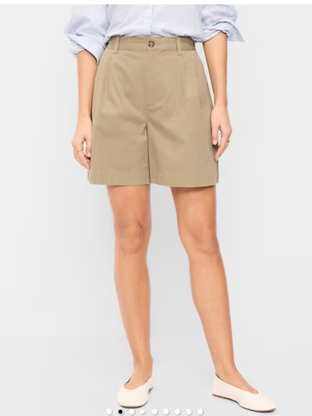 Pleated Khaki Shorts